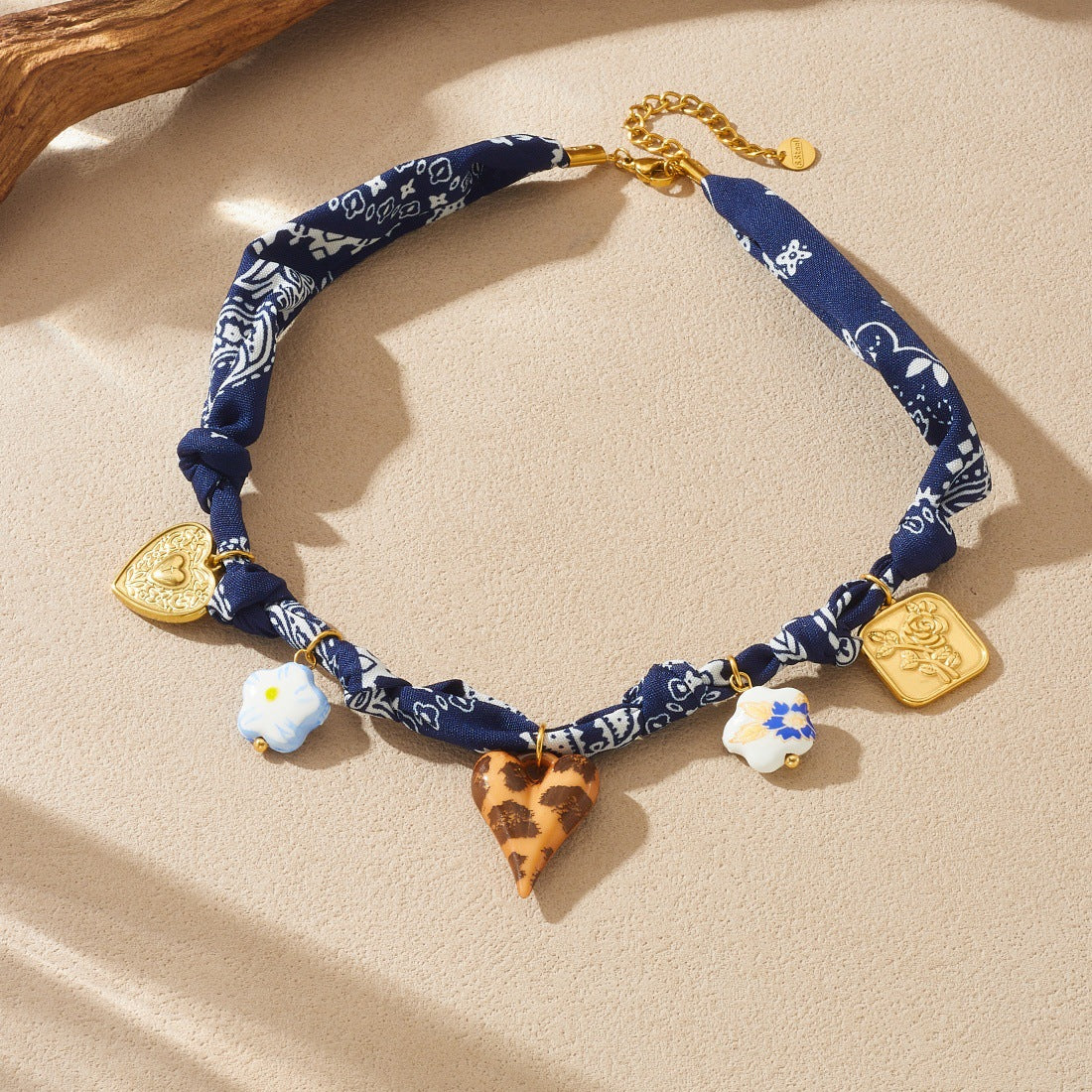 Leopard Heart Multi Charm Necklace
