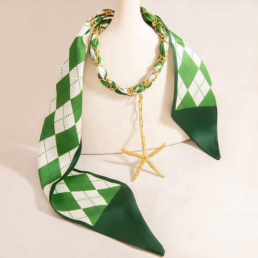 Starfish Pendant Link Chain Scarf