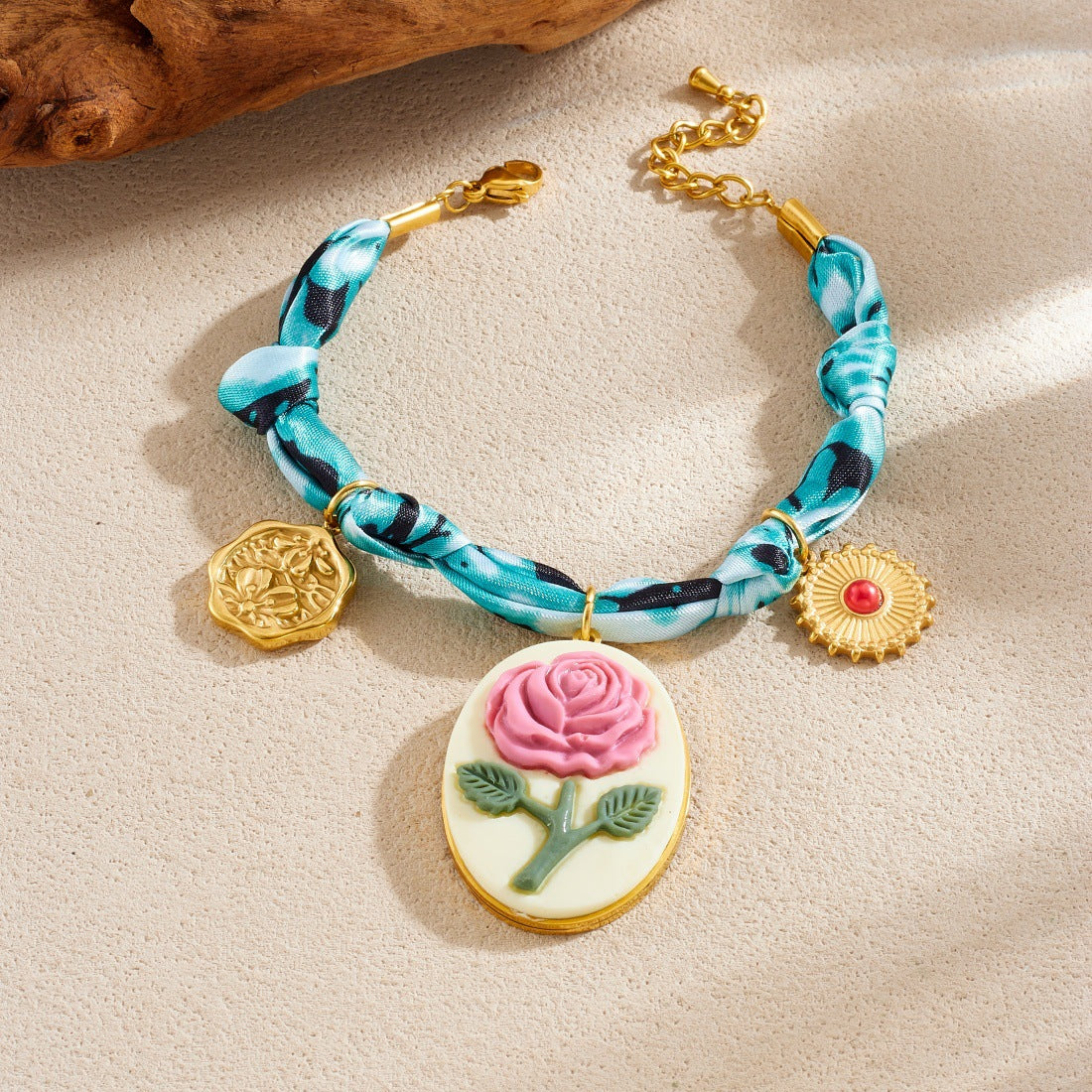 Oval Geometrical Flower Heart Pattern Bracelet
