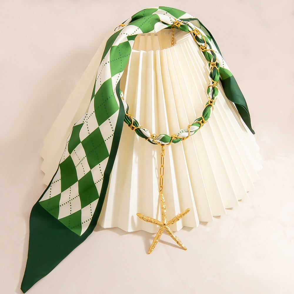 Starfish Pendant Link Chain Scarf